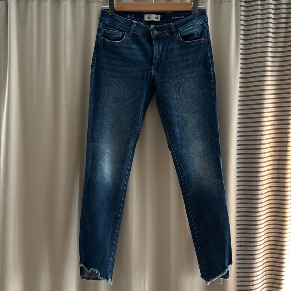 Emma Power Legging with Raw Ankle Denim Jean